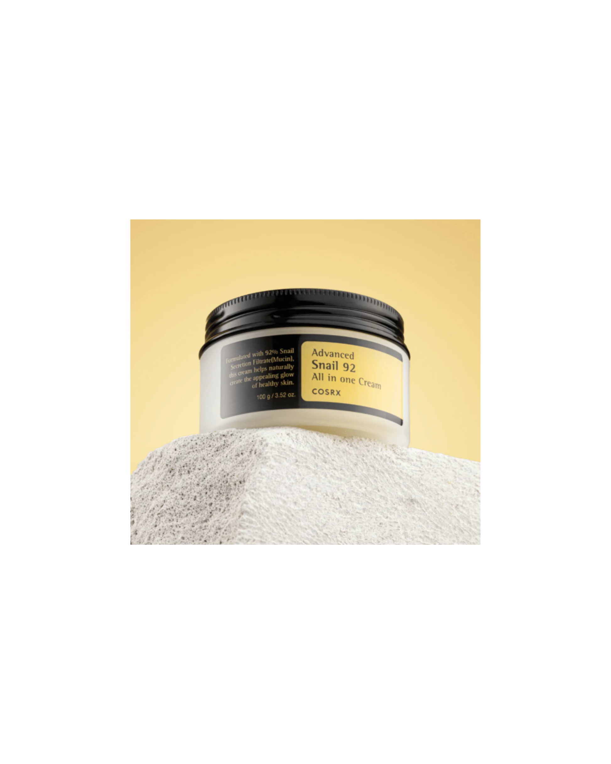 COSRX Advanced Snail 92 Cream produktförpackning med snailmucin